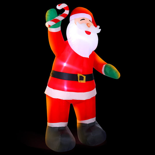 Christmas Inflatable | Candy Cane Santa Illuminated Decoration | Jingle Jollys | 3m