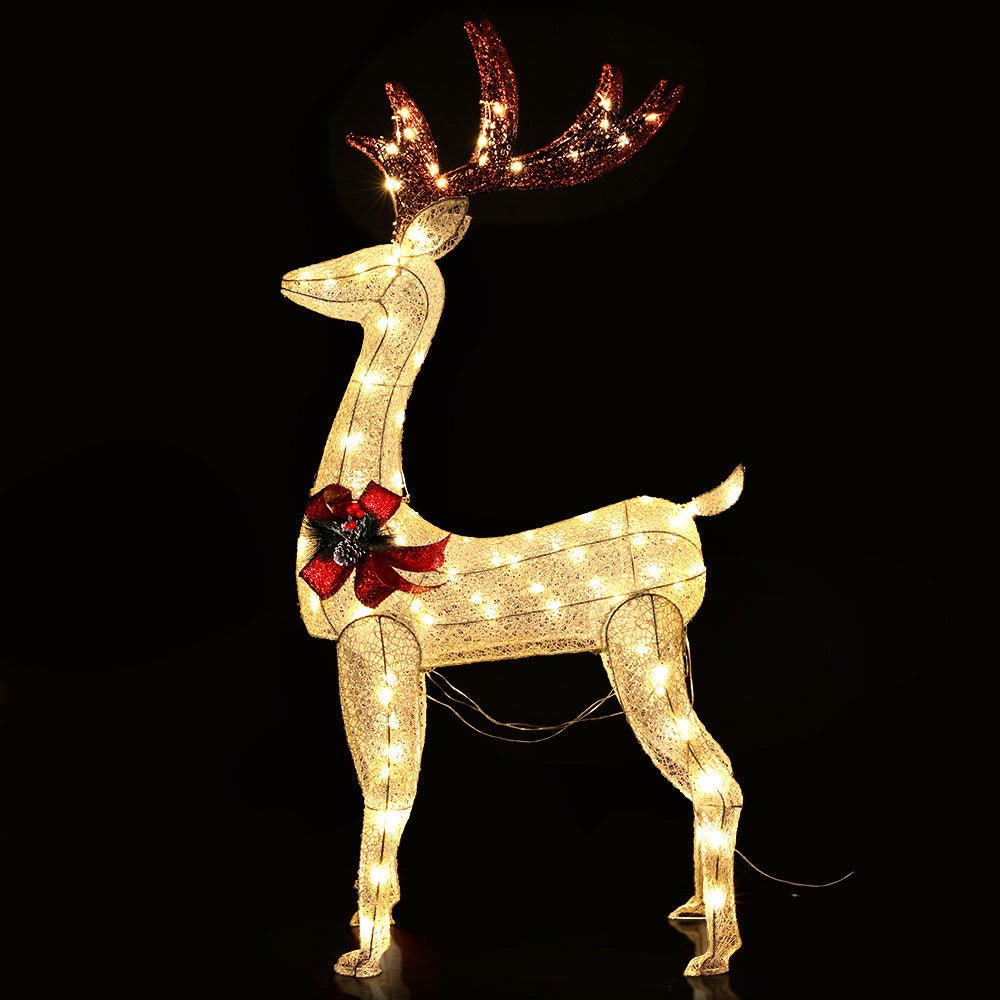 Christmas Reindeer Light Decoration | 100 LED |Jingle Jollys | 150cm | Mains Powered