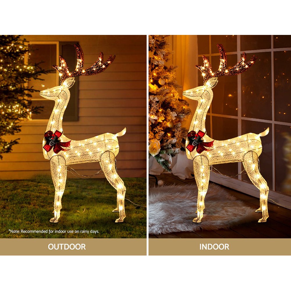 Christmas Reindeer Light Decoration | 100 LED |Jingle Jollys | 150cm | Mains Powered