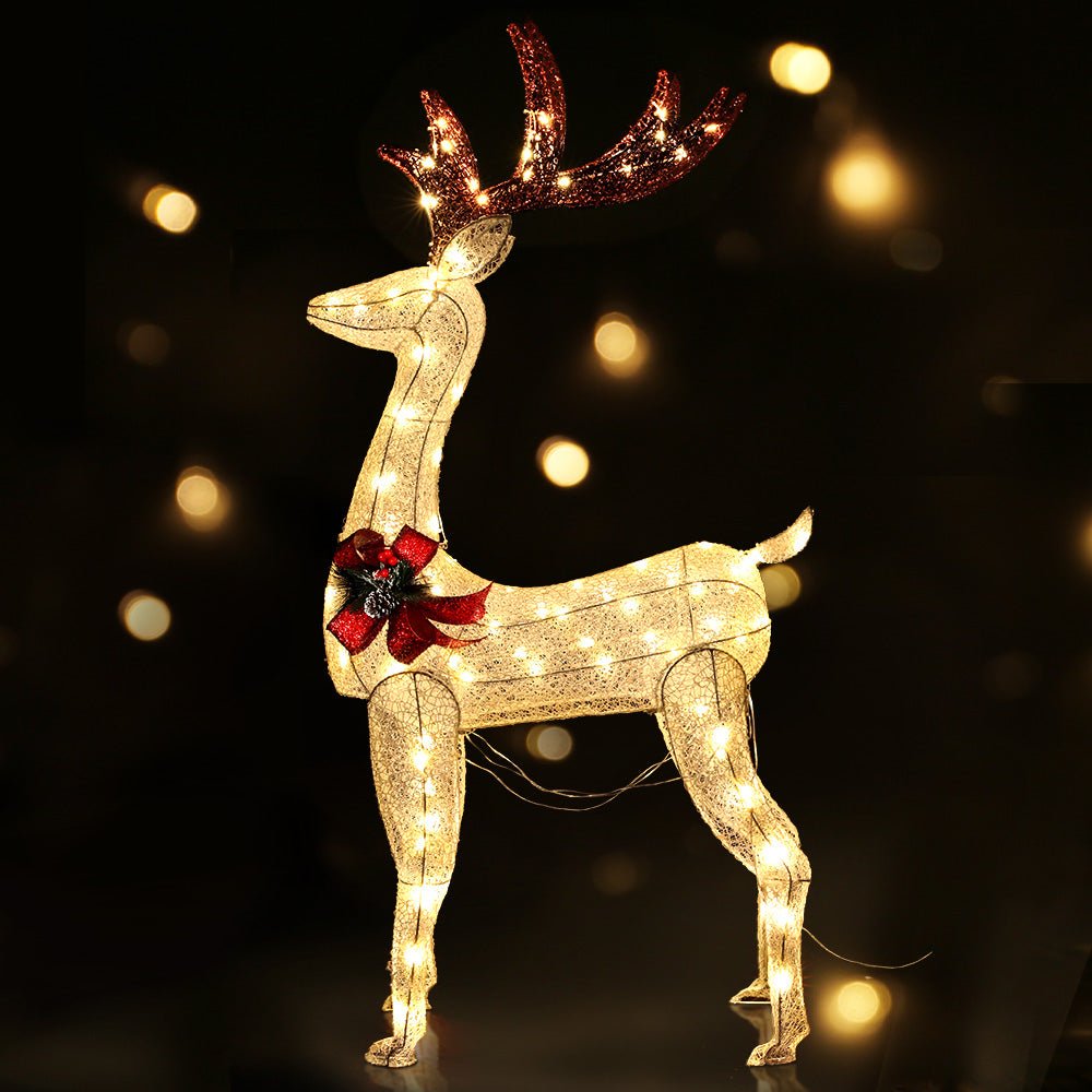 Christmas Reindeer Light Decoration | 100 LED |Jingle Jollys | 150cm | Mains Powered