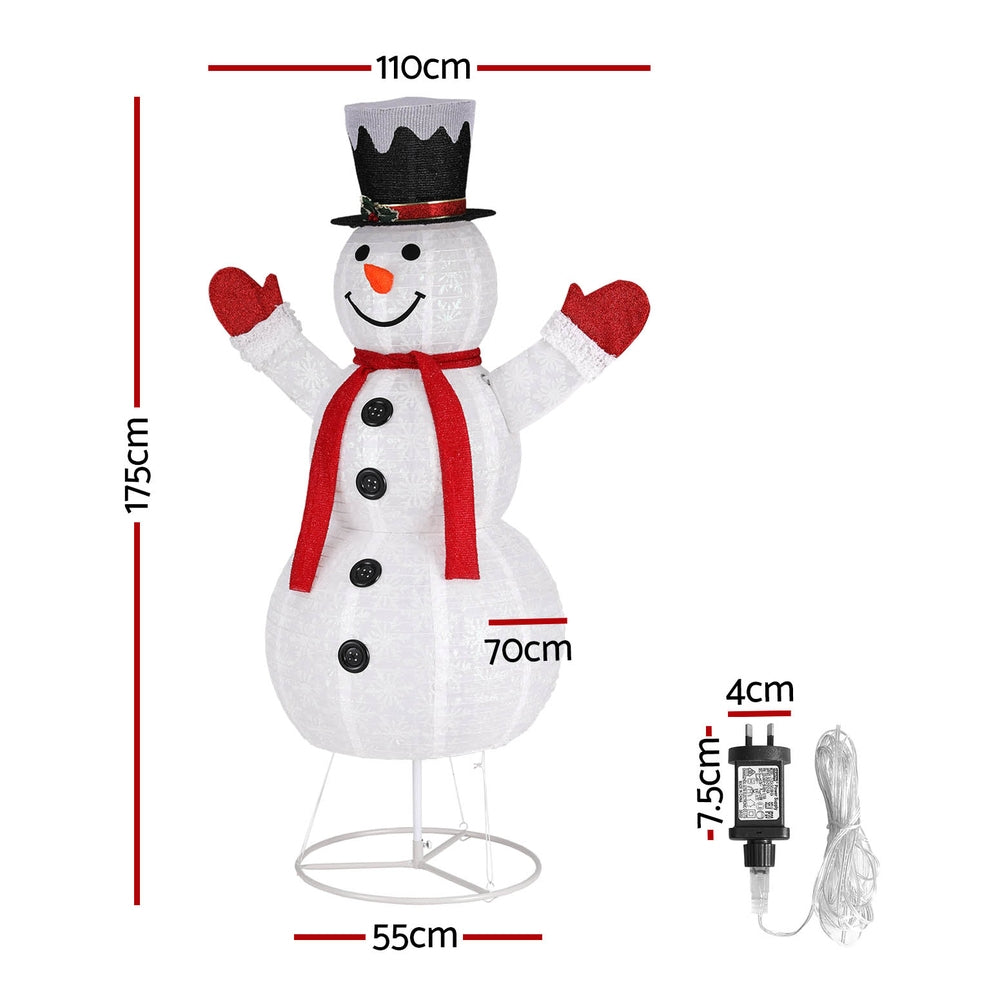 Christmas Snowman Light Decoration | 200 LED | Jingle Jollys | 175cm | Mains Powered