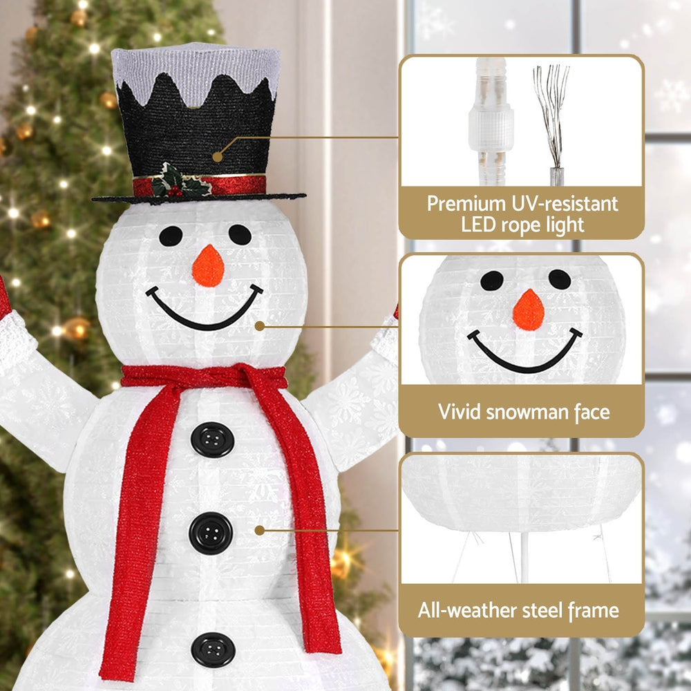 Christmas Snowman Light Decoration | 200 LED | Jingle Jollys | 175cm | Mains Powered