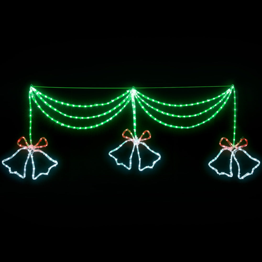 Christmas Bells Rope Light Decoration | 288 LED | Jingle Jollys | 180cm | Mains Powered