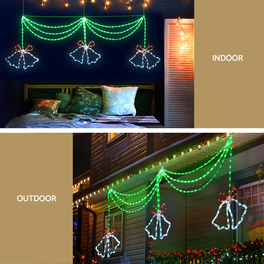 Christmas Bells Rope Light Decoration | 288 LED | Jingle Jollys | 180cm | Mains Powered