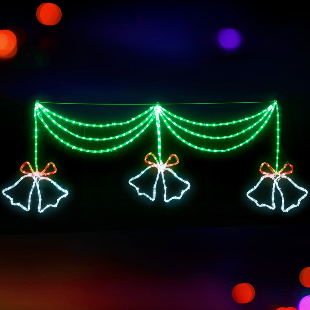 Christmas Bells Rope Light Decoration | 288 LED | Jingle Jollys | 180cm | Mains Powered