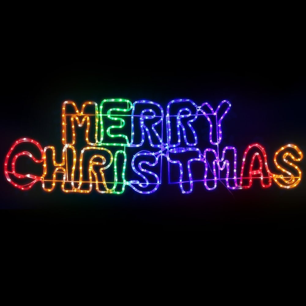 Merry Christmas Rope Light Decoration | 360 LED | Jingle Jollys | 160cm | Mains Powered