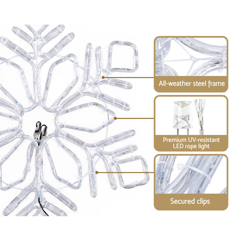 Christmas Snowflake Light Decoration | 304 LED | Jingle Jollys | 82cm | Mains Powered