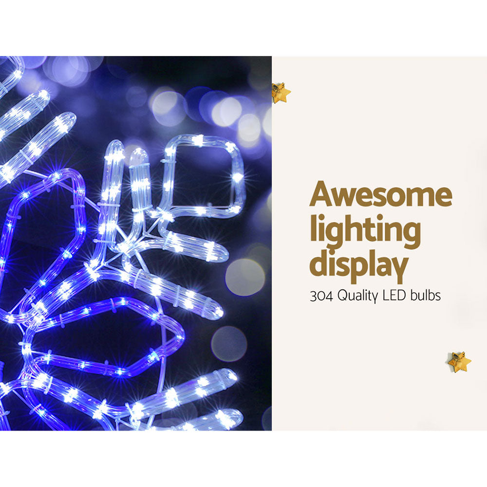 Christmas Snowflake Light Decoration | 304 LED | Jingle Jollys | 82cm | Mains Powered