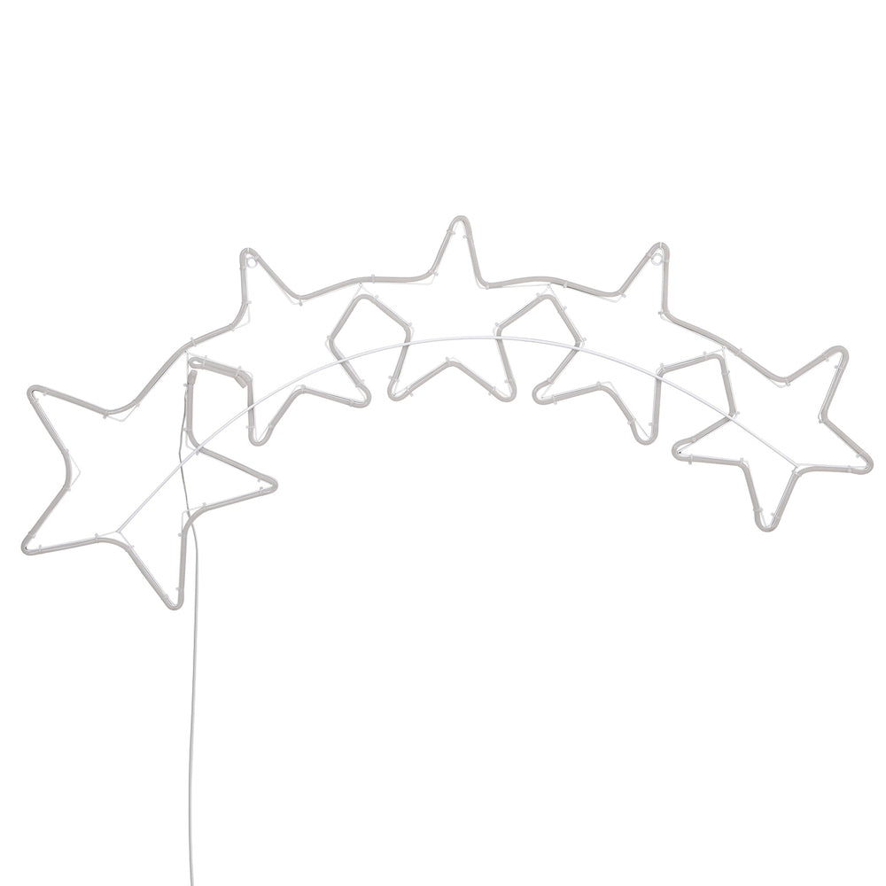 Rainbow Stars Rope Light Decoration | Jingle Jollys | 125cm | Mains Powered