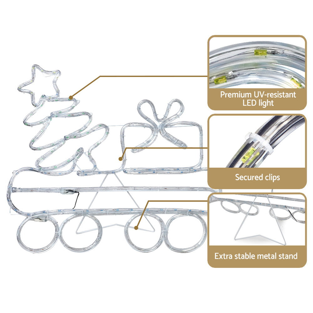 Large Christmas Train Rope Light Decoration | 631 LED | Jingle Jollys | 210cm | Mains Powered