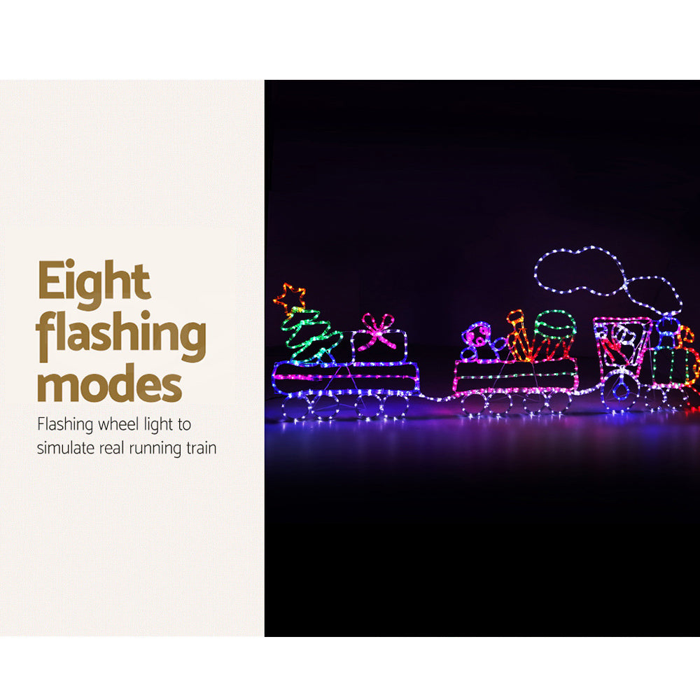 Large Christmas Train Rope Light Decoration | 631 LED | Jingle Jollys | 210cm | Mains Powered