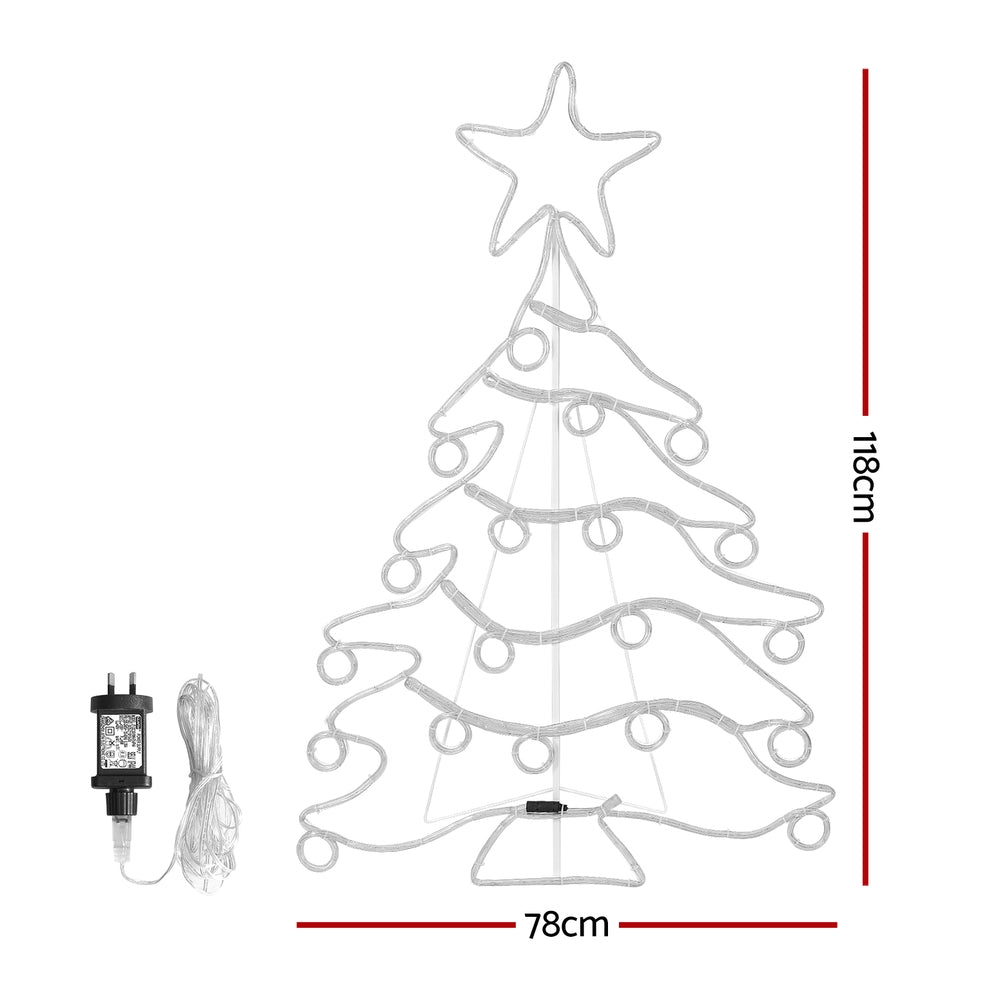 Decorated Christmas Tree Light Decoration | 288 LED | Jingle Jollys | 118cm | Mains Powered