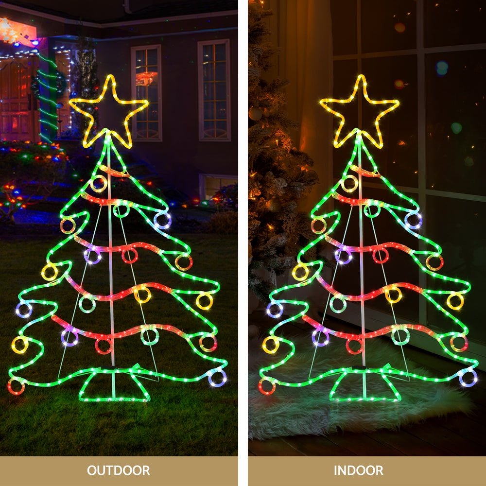 Decorated Christmas Tree Light Decoration | 288 LED | Jingle Jollys | 118cm | Mains Powered