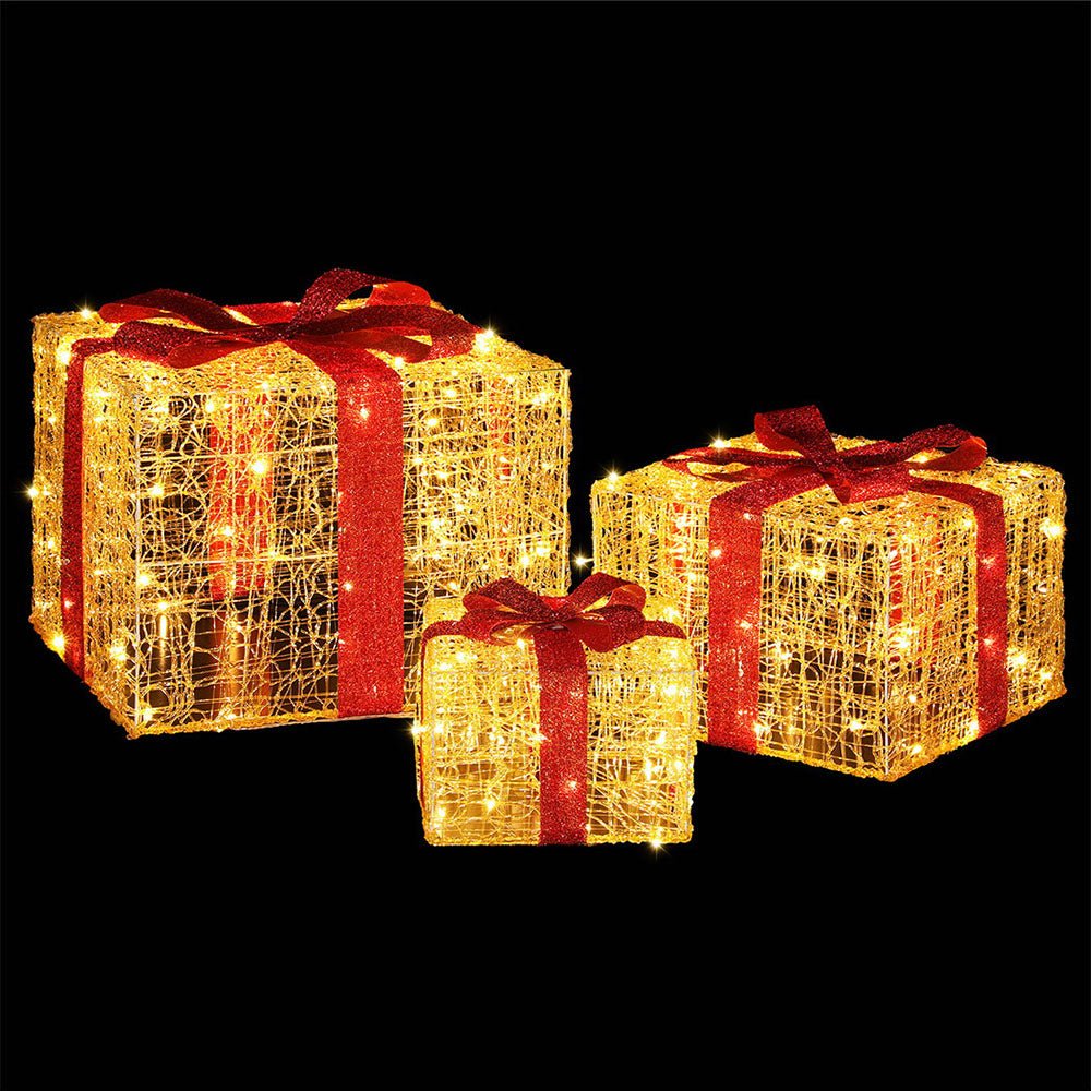 Three Christmas Gifts Light Decoration | 240 LED | Jingle Jollys | 48cm | Mains Powered