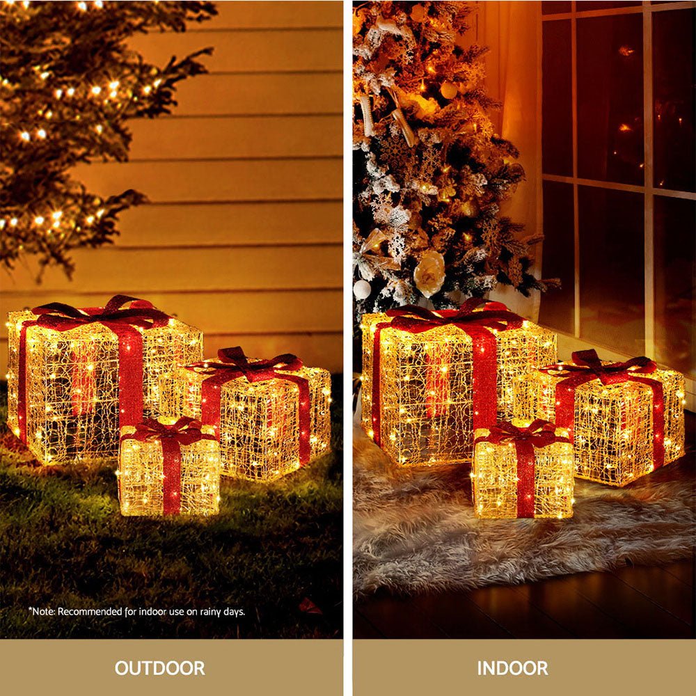 Three Christmas Gifts Light Decoration | 240 LED | Jingle Jollys | 48cm | Mains Powered