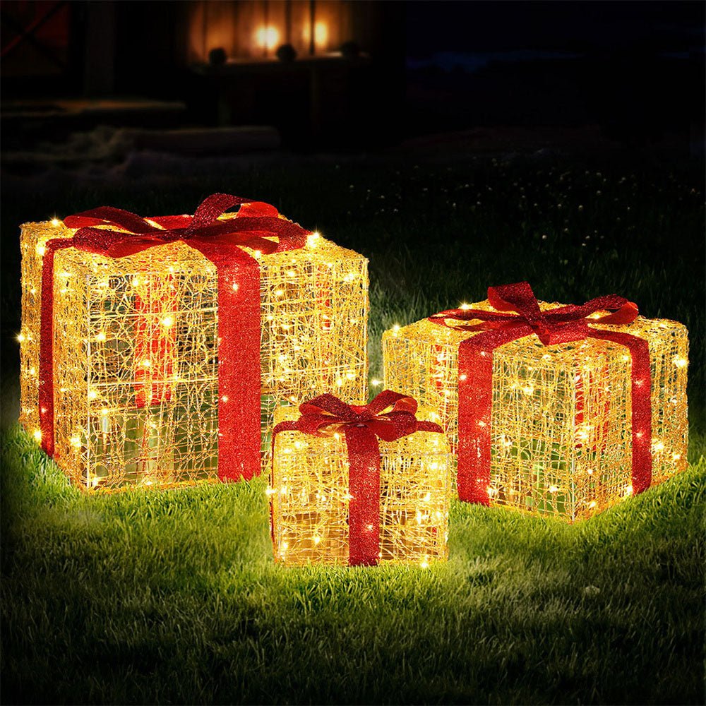 Three Christmas Gifts Light Decoration | 240 LED | Jingle Jollys | 48cm | Mains Powered