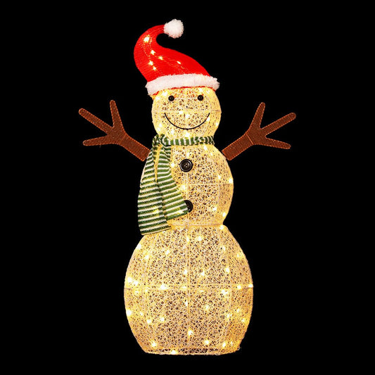 Light Decoration Smiling Snowman | 80 LED | Jingle Jollys | 97cm | Mains Powered