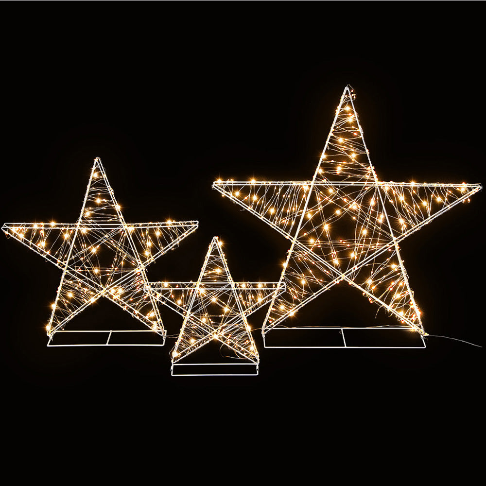 Three Christmas Stars Light Decoration | 900 LED | Jingle Jollys | 89cm | Mains Powered