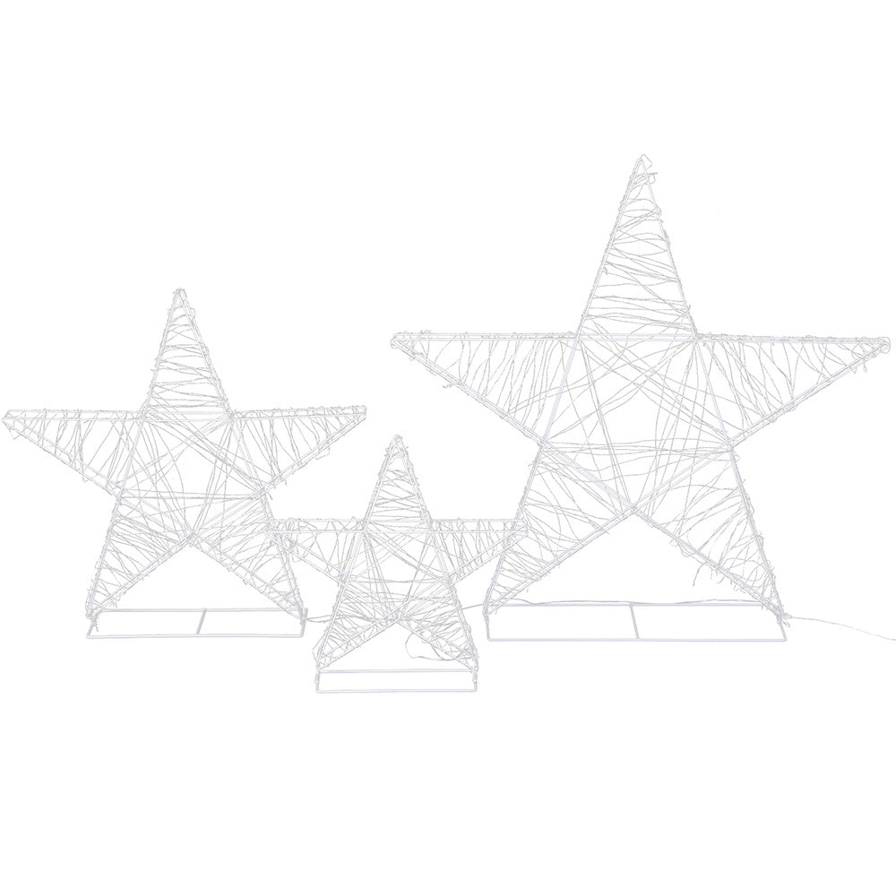 Three Christmas Stars Light Decoration | 900 LED | Jingle Jollys | 89cm | Mains Powered