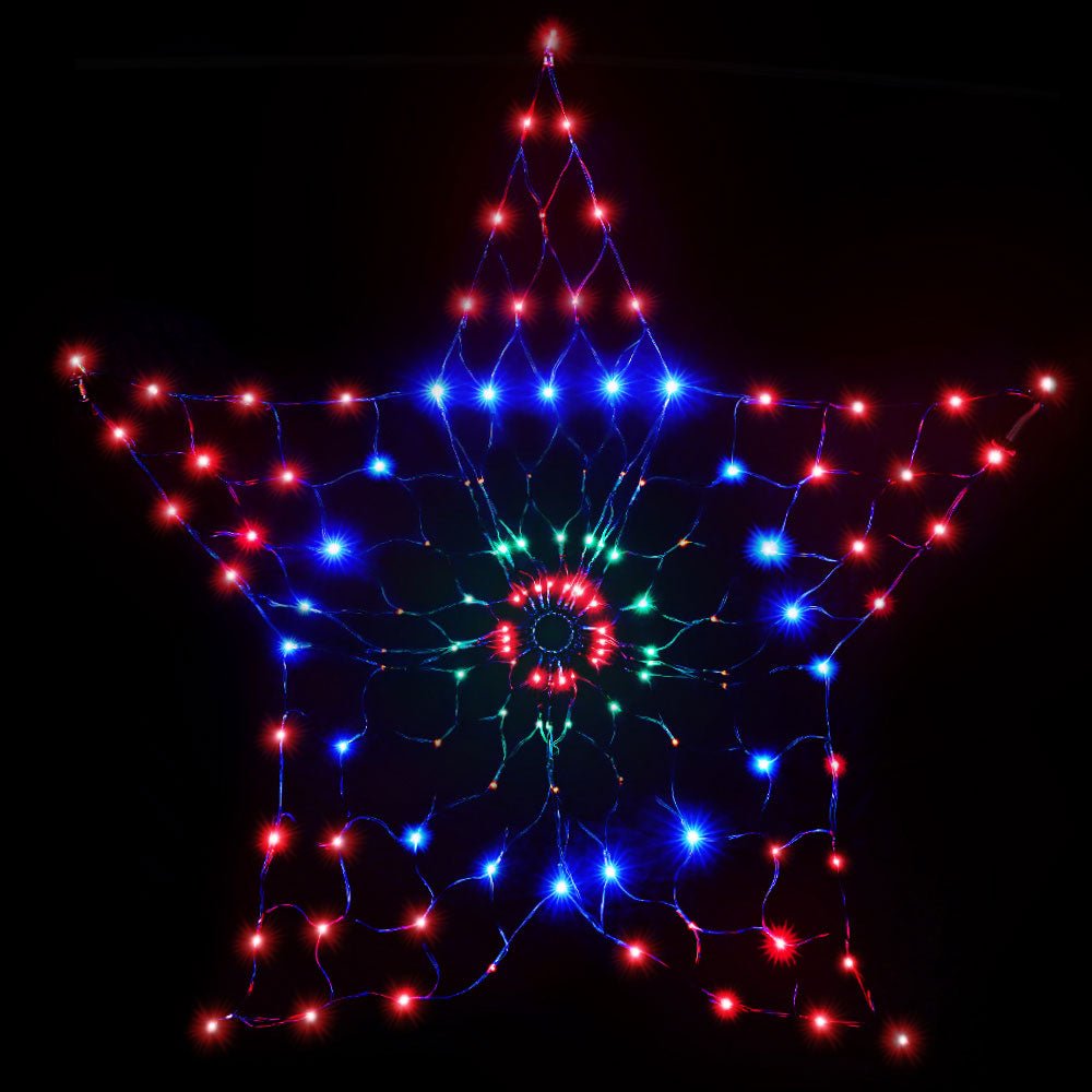 Christmas Star Light Curtain Decoration | 130 LED | Jingle Jollys | 130cm | Solar Powered