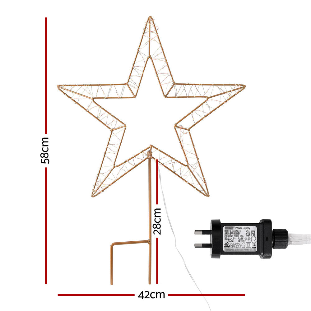 Light Decoration Star Ground | 100 LED | Jingle Jollys | 58cm | Mains Powered