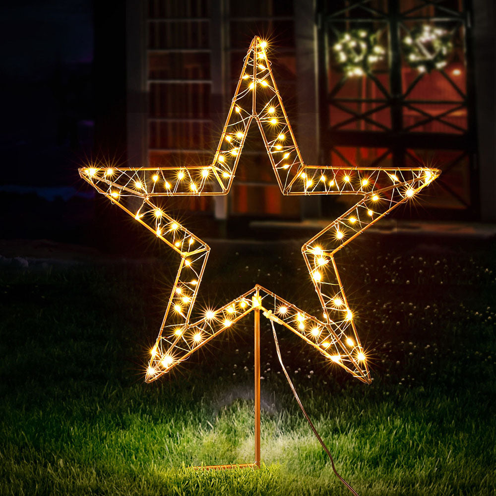 Light Decoration Star Ground | 100 LED | Jingle Jollys | 58cm | Mains Powered