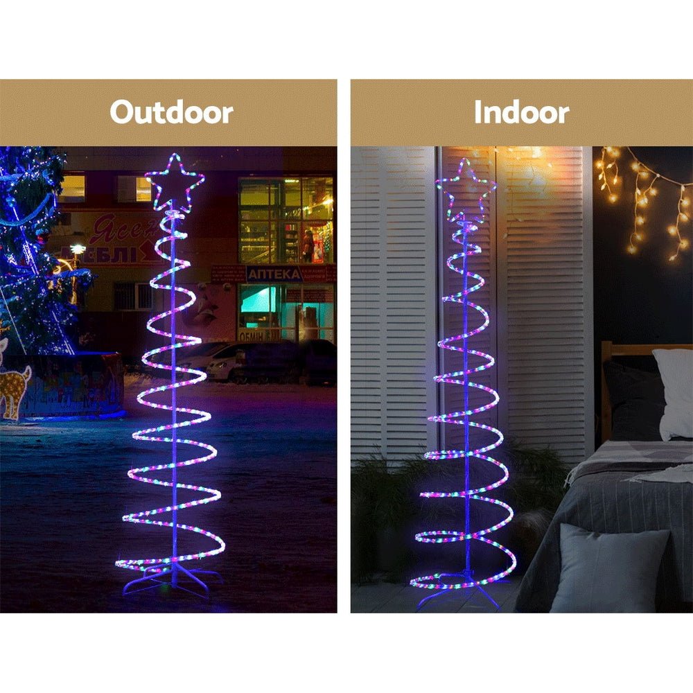 Christmas Tree Rope Light Decoration | 288 LED | Jingle Jollys | 188cm | Mains Powered