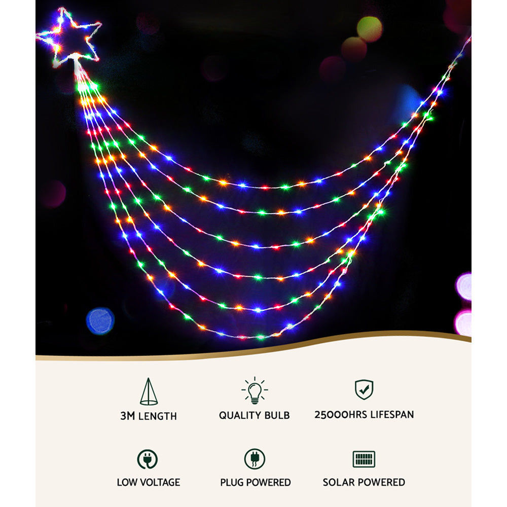 Six Strand Christmas Lights String | Jingle Jollys | 200 LED | 3m | Mains or Solar Powered