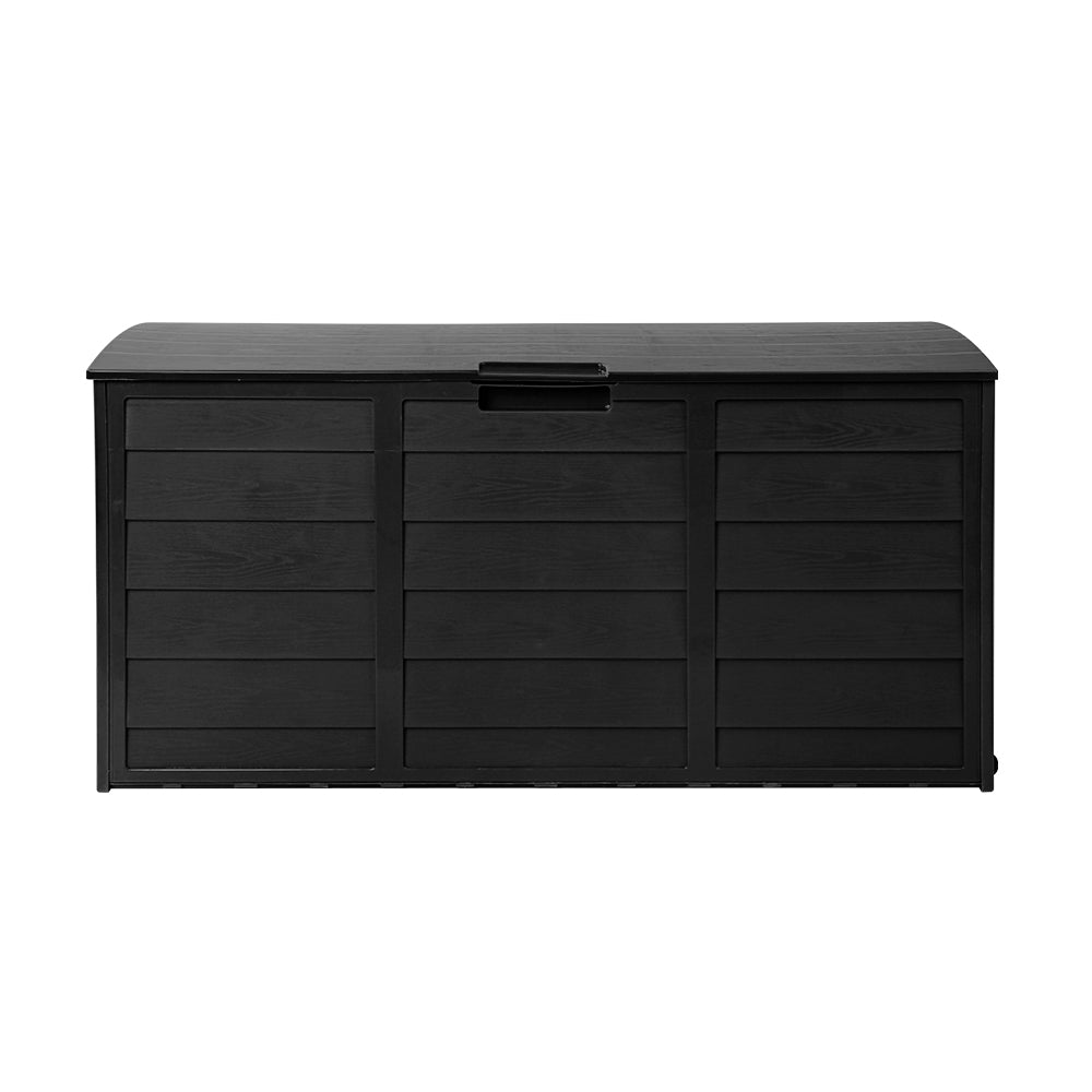 Outdoor Storage Box 290L Lockable Organiser Garden Deck All Black
