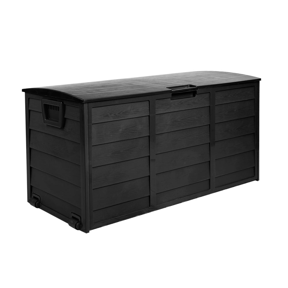 Outdoor Storage Box 290L Lockable Organiser Garden Deck All Black
