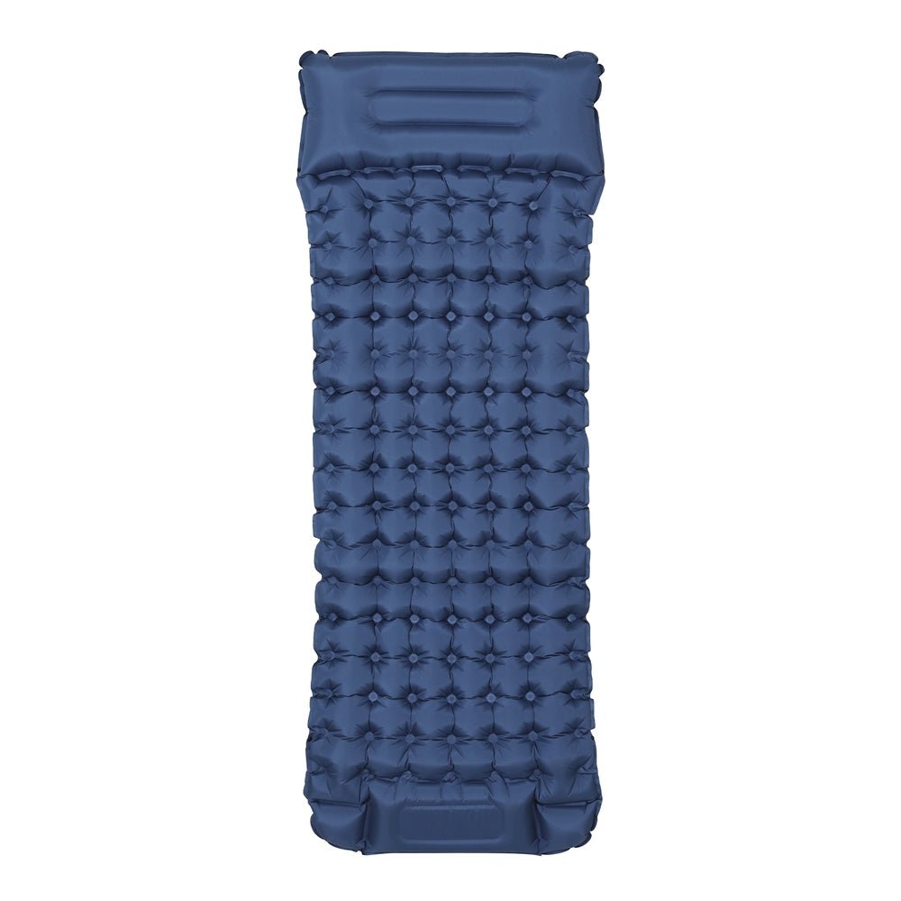 Air Mattress Self Inflating 9cm Camping Mat Air Bed Single Blue