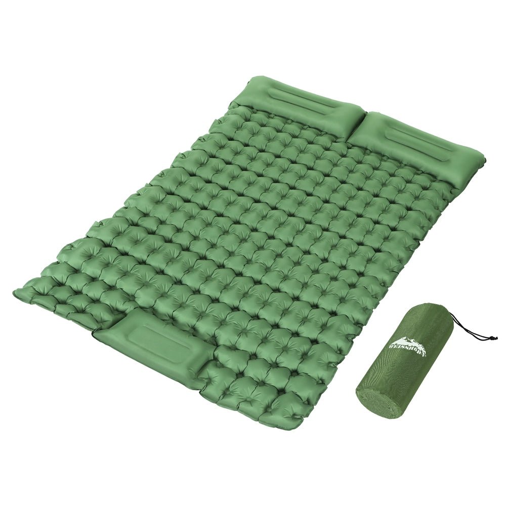 Air Mattress Self Inflating 9cm Camping Mat Air Bed Double Green