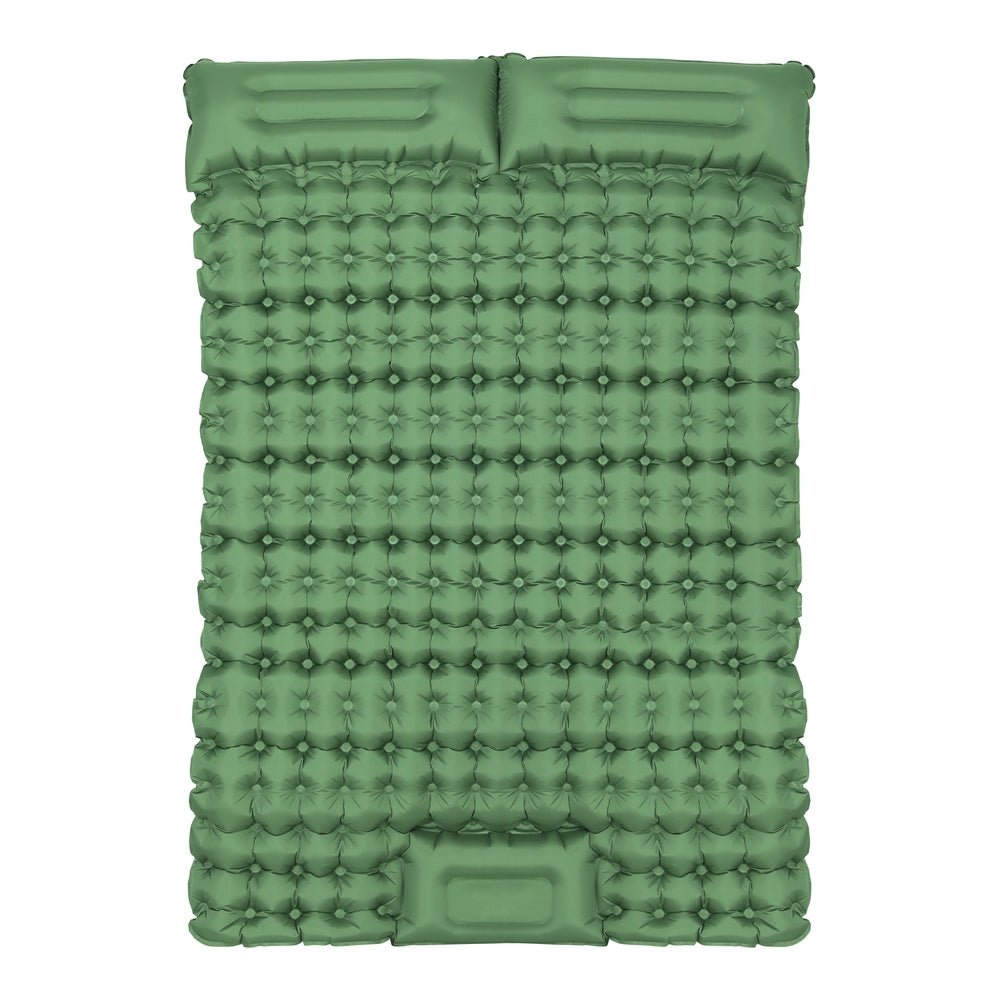 Air Mattress Self Inflating 9cm Camping Mat Air Bed Double Green