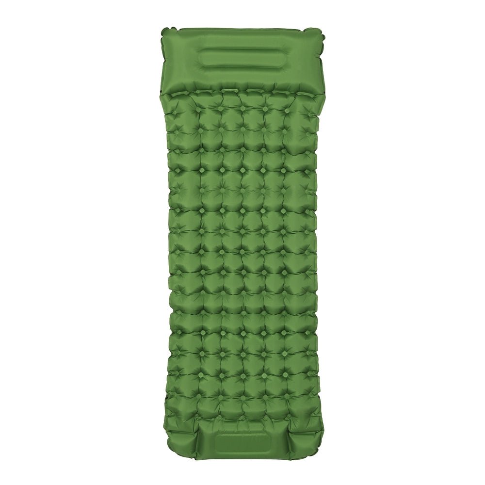 Air Mattress Self Inflating 9cm Camping Mat Air Bed Single Green