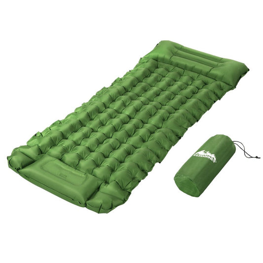 Air Mattress Self Inflating 9cm Camping Mat Air Bed Single Green