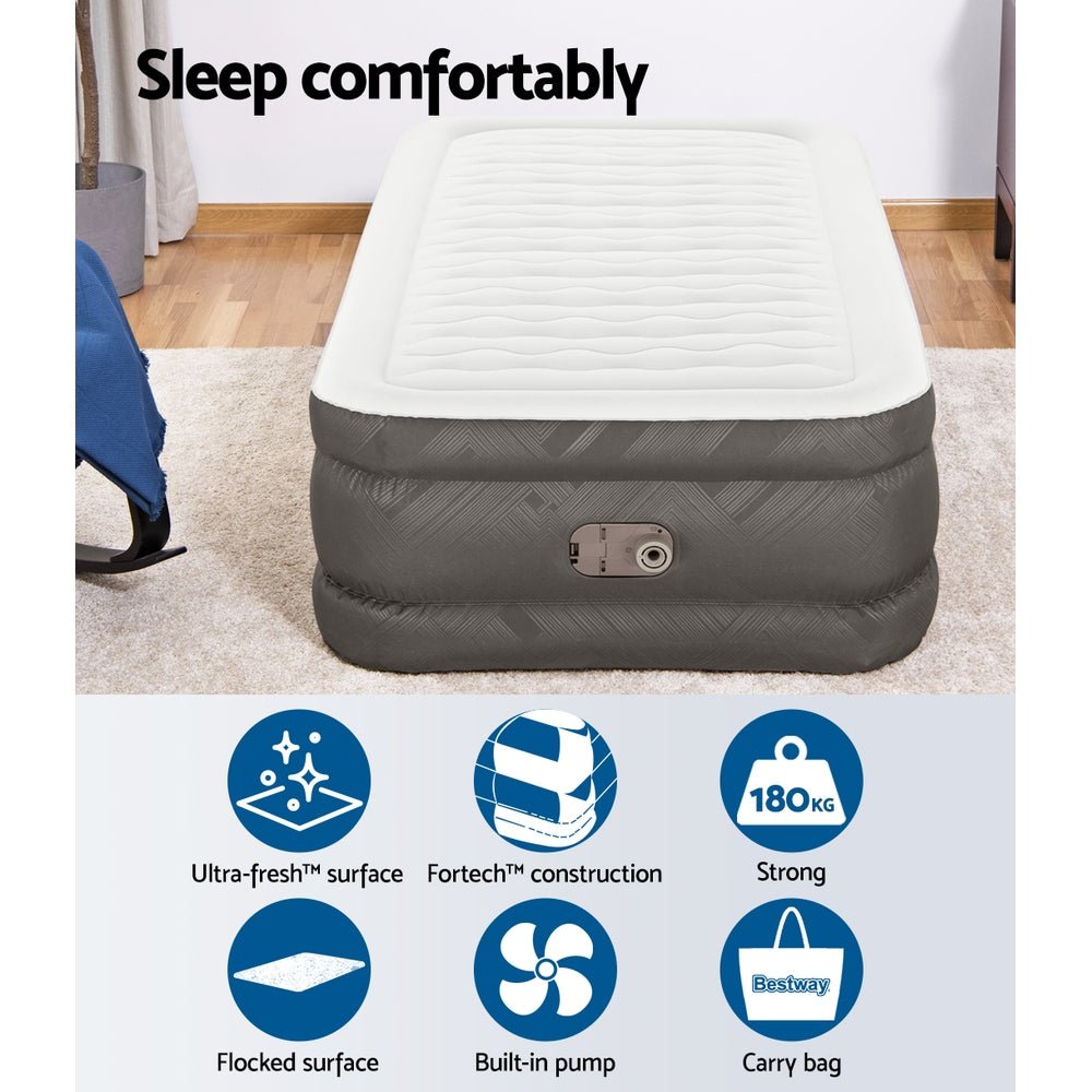 Air Mattress Single Inflatable Air Bed Airbed Grey