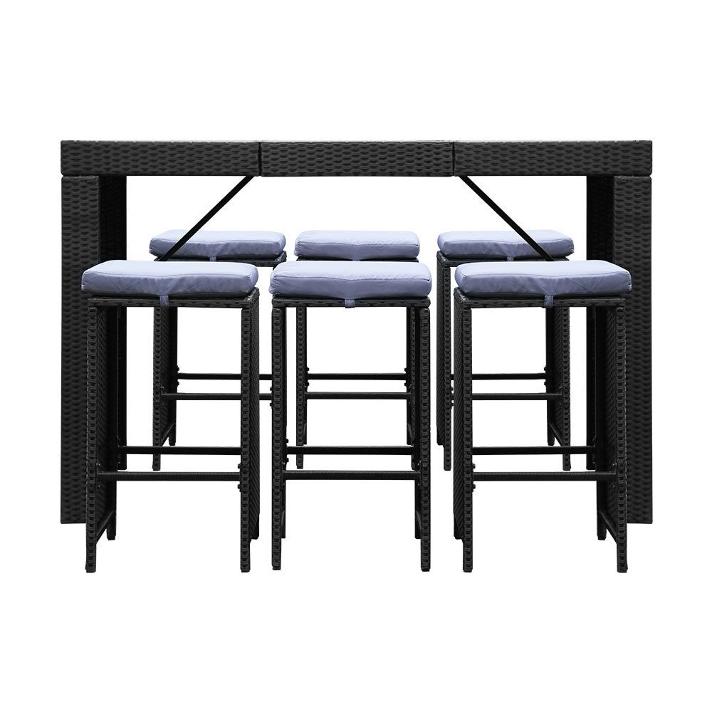 Bar Table Setting Outdoor with 6 Stools