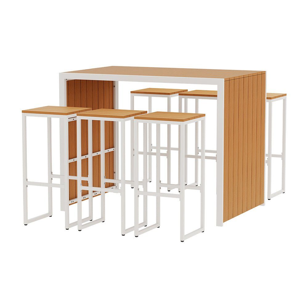 Bar Table Setting Natural White - 6 Seater