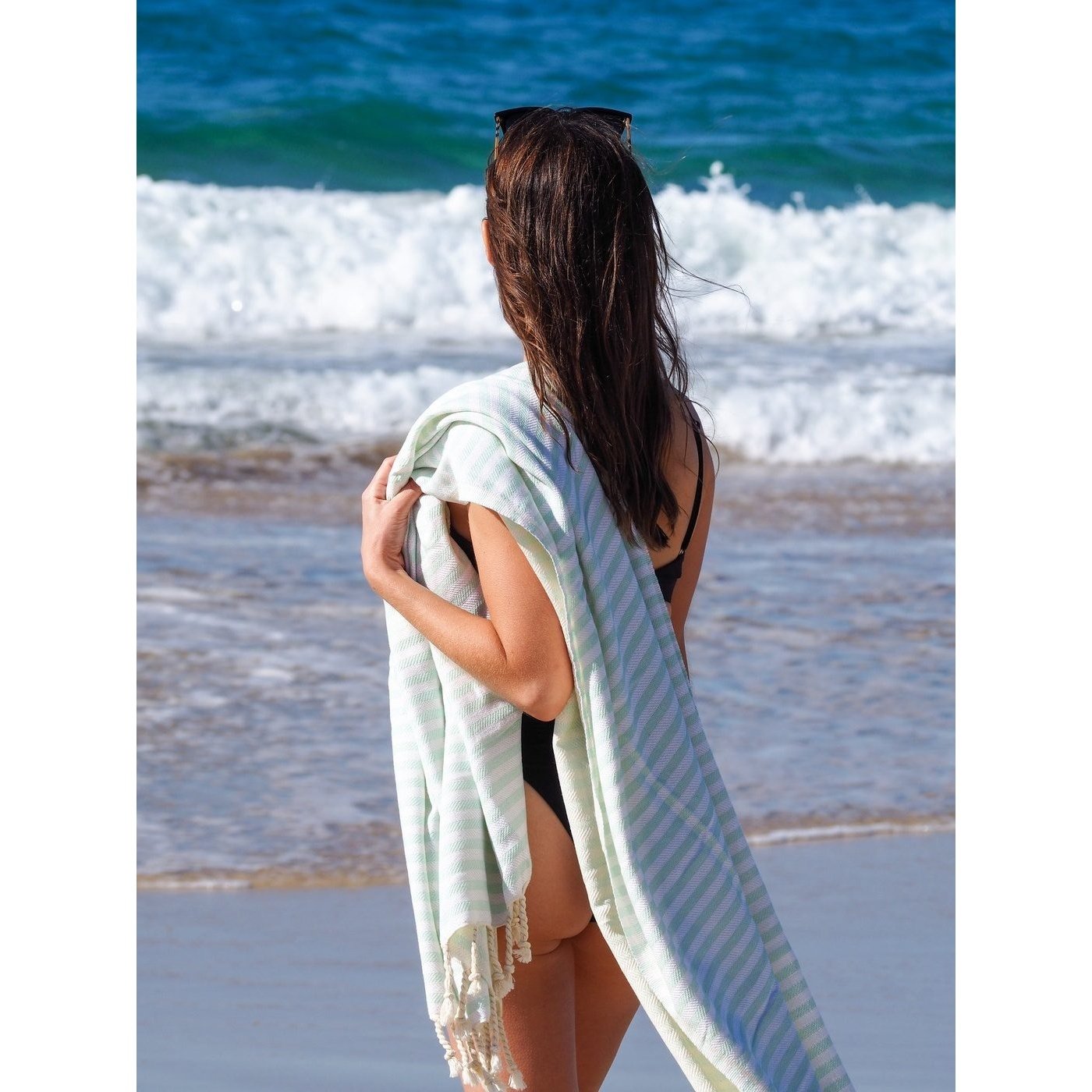 Beach Towel Portsea Deluxe Turkish Cotton - Seafoam