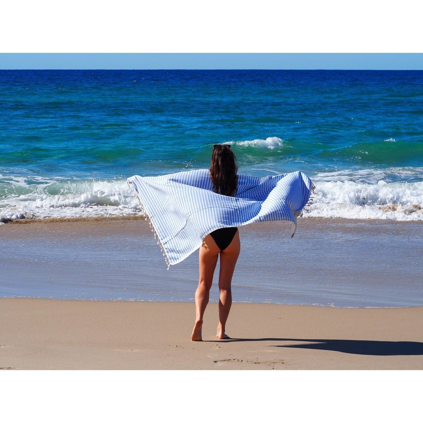 Beach Towel Portsea Deluxe Turkish Cotton - Sky Blue
