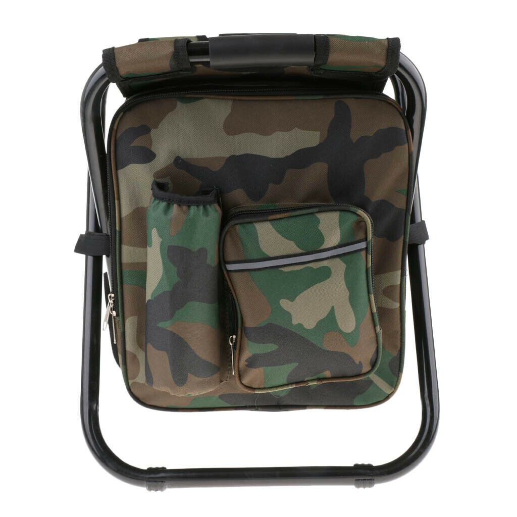 Camp Chair Folding Camping Stool Cooler Bag Backpack Green