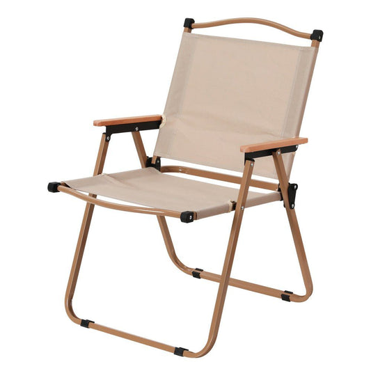 Camp Chair Lightweight Steel Folding Camping Gold Natural