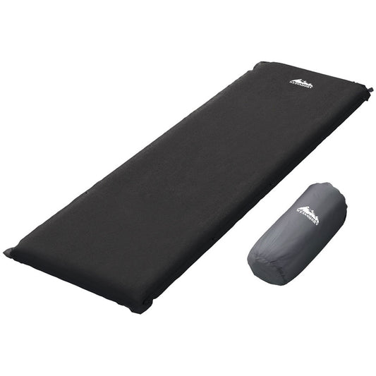 Camping Mat Self Inflating Air Mattress Air Bed Single Black