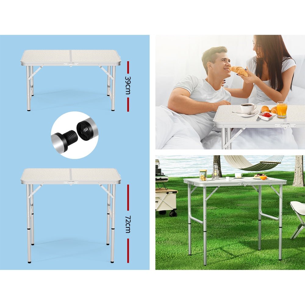 Camping Table Folding 90cm Portable Outdoor Picnic BBQ Aluminium