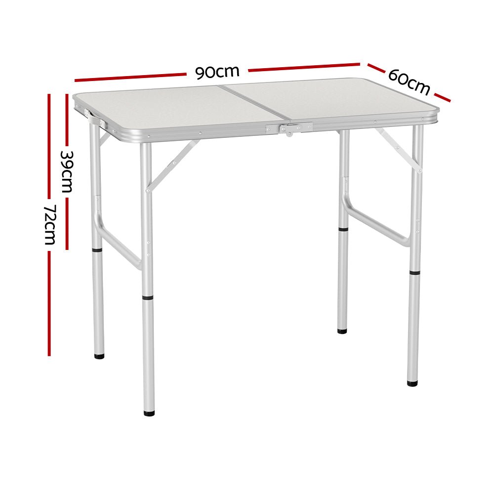 Camping Table Folding 90cm Portable Outdoor Picnic BBQ Aluminium