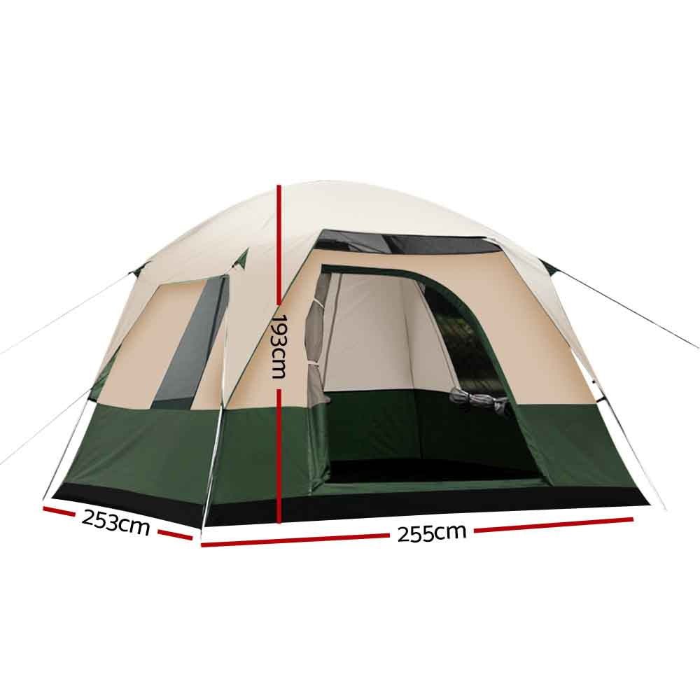 Camping Tent 4 Person Weisshorn Family Hiking Beach Tents Green