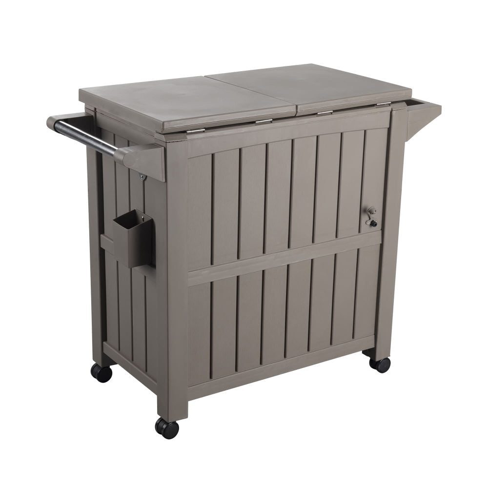 Cool Box Mobile BBQ Serving Trolley Outdoor Storage