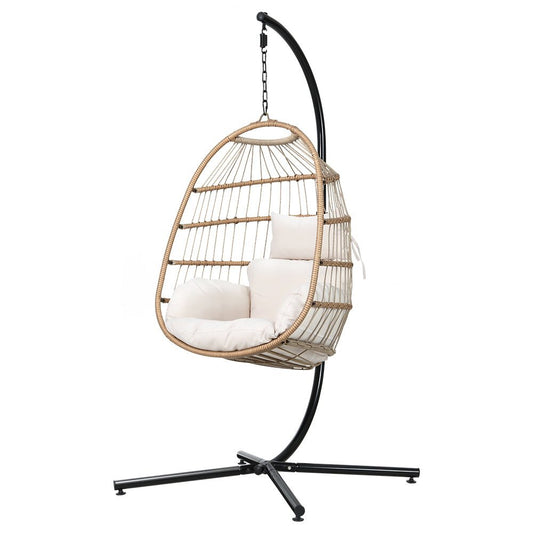 Egg Chair Easy Store Folding Rope Outdoor Swing Chair