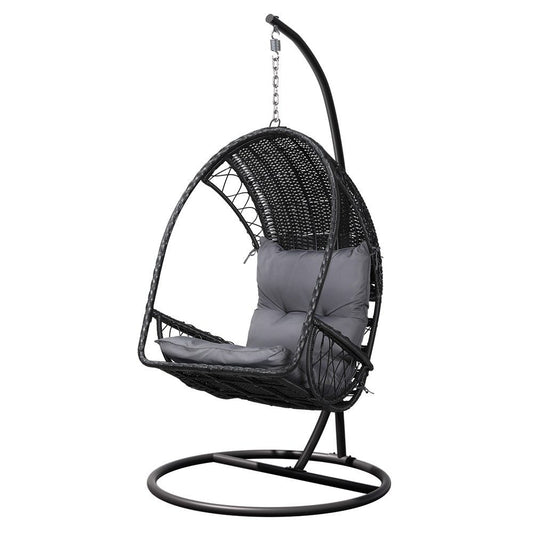 Egg Chair Outdoor Hanging Swing Chair with Armrests and Stand