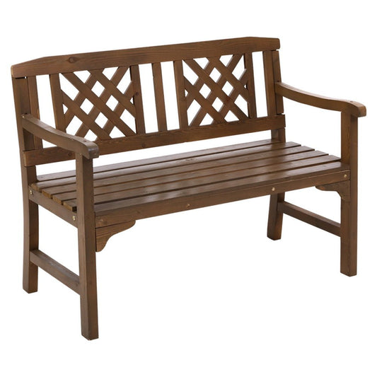 Garden Bench | Wooden 2 Person Bench Seat | Gardeon | Natural